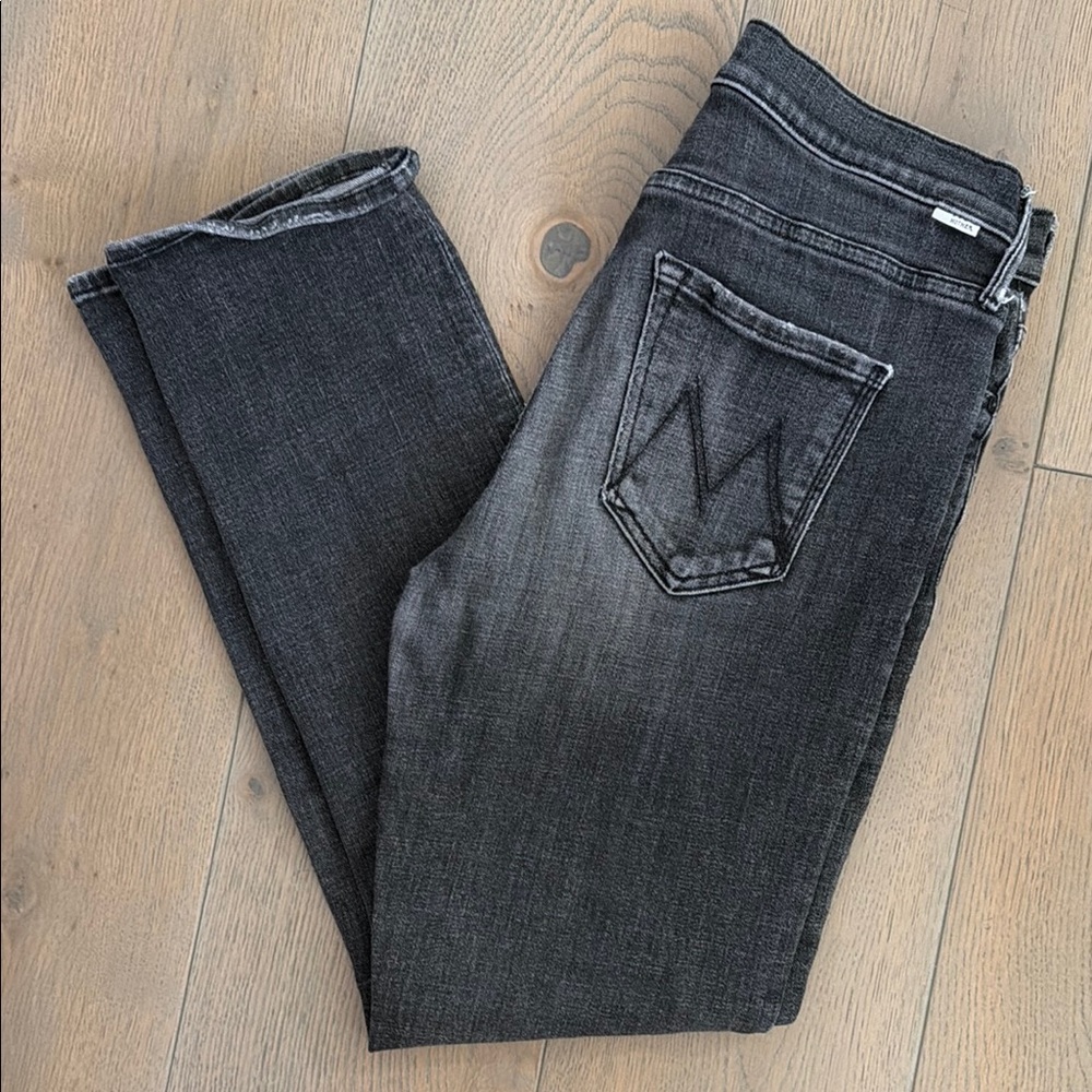MOTHER Women’s Black Gray straight Jeans